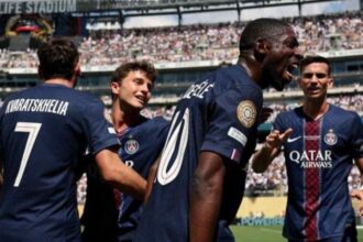 semifinal do mundial de clubes 2025: Dembelé comemora o gol