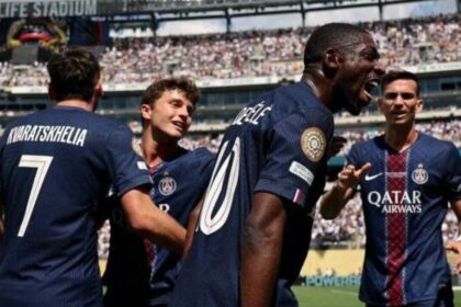 semifinal do mundial de clubes 2025: Dembelé comemora o gol