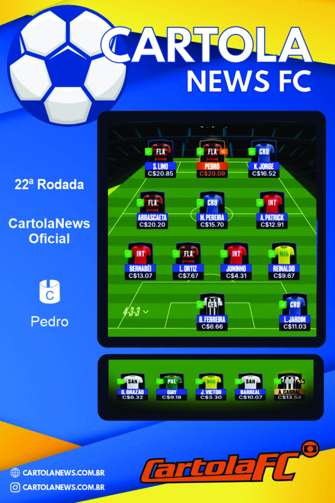 Time-CartolaNews-Oficial-escalado-para-a-Rodada-22-683x1024 Escalação CartolaNews Oficial rodada 22 do Cartola FC 2025