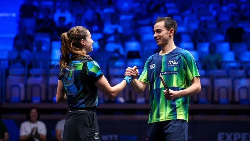 Hugo Calderano e Bruna Takahashi