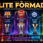Taças das principais ligas nacionais europeias da temporada 2025/26: Premier League, LaLiga, Bundesliga, Serie A e Ligue 1