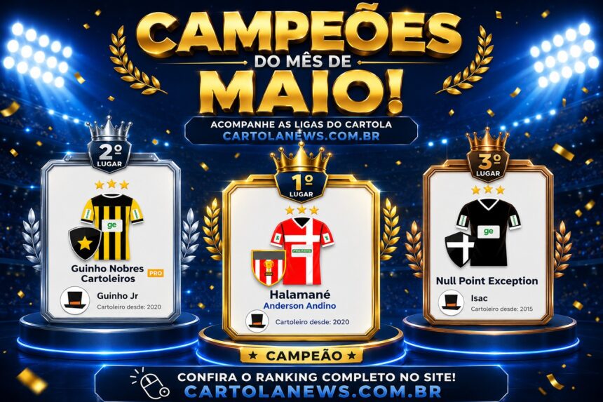 Campeões do mês de Maio 2026