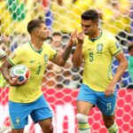 Casemiro comemora o gol de empate do Brasil contra o Japão na Copa 2026