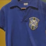 Camisa de Pelé usada na final da Copa do Mundo de 1958.