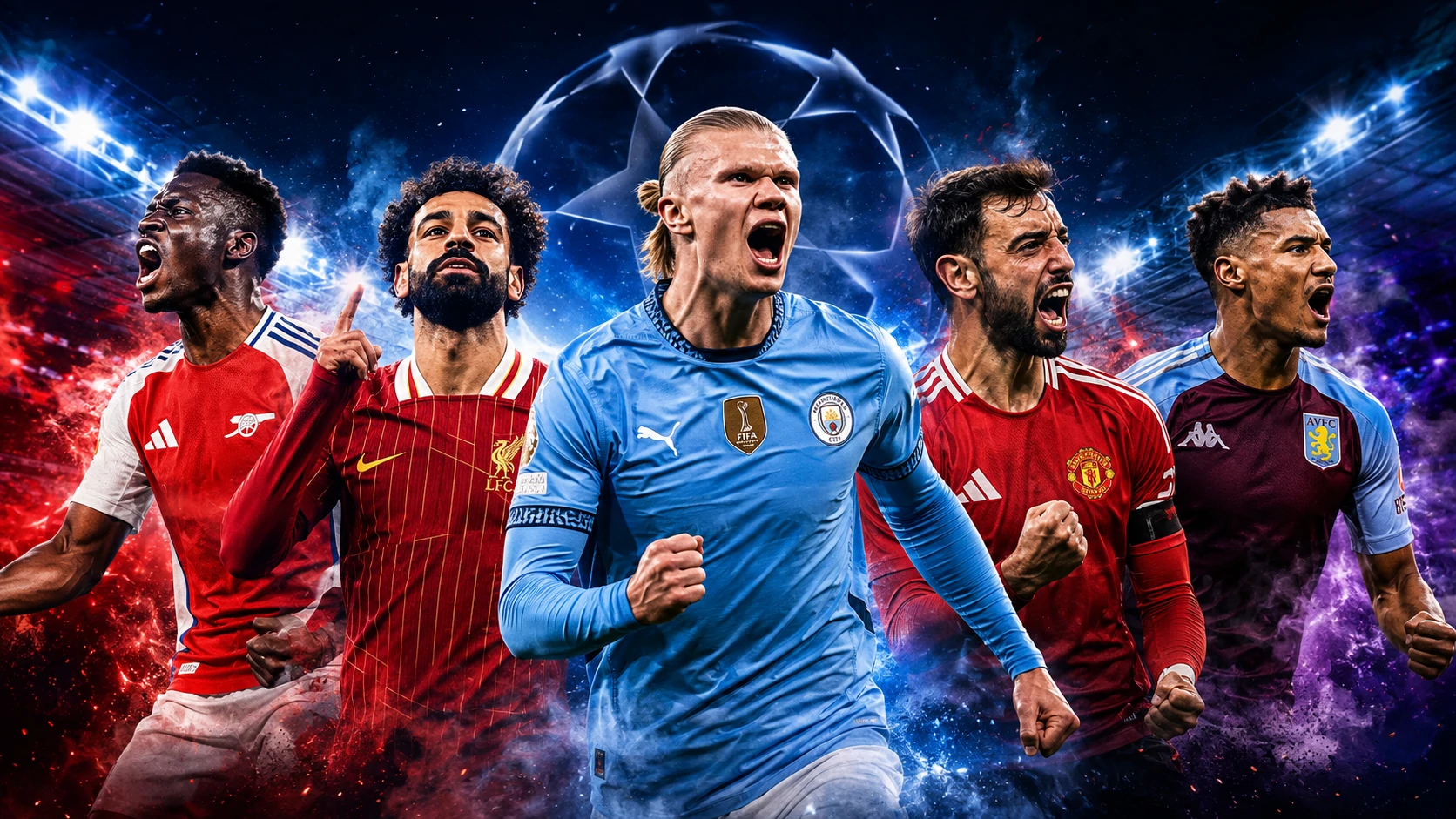 Arsenal, Liverpool, Manchester City, Manchester United e Aston Villa