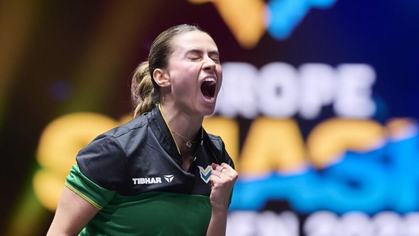 Bruna Takahashi no Europe Smash durante partida em Malmö.