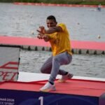 Isaquias Queiroz durante o Mundial de Canoagem