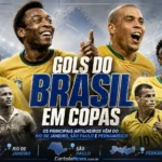 Ronaldo, Pelé, Neymar, Vinícius Júnior, Vavá e Rivaldo