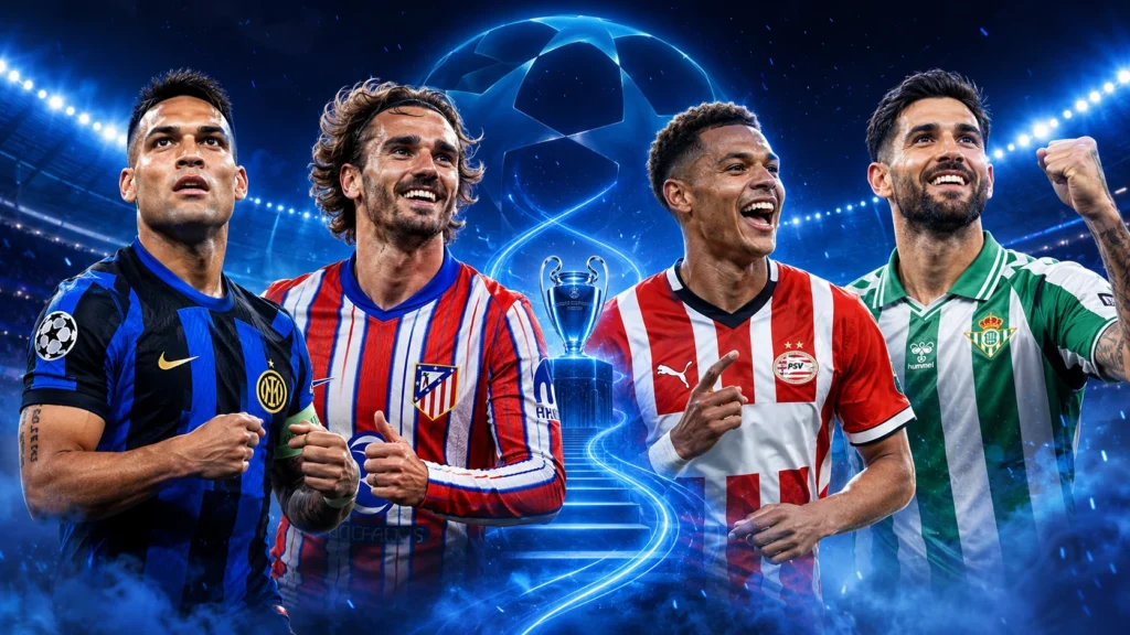 arte-com-Inter-Atletico-de-Madrid-PSV-e-Real-Betis-representando-um-cenario-favoravel-1024x576 Sorteio da Champions 2026: melhores e piores caminhos para os ingleses