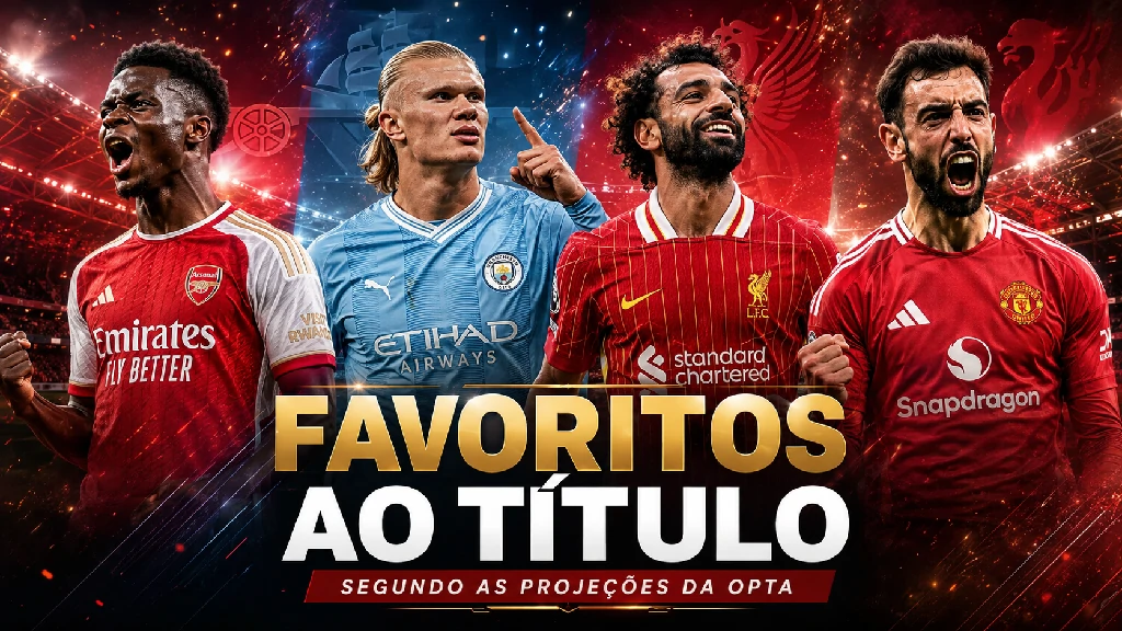 favoritos-ao-titulo-ingles-segundo-as-projecoes-da-Opta Premier League 2026-27: Arsenal lidera projeções da Opta e disputa pelo título promete equilíbrio