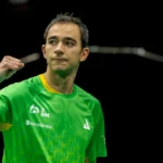 Hugo Calderano no Smash da Europa durante estreia em Malmo.