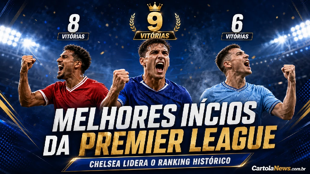 montagem-com-jogadores-de-Chelsea-Liverpool-e-Manchester-City Chelsea lidera ranking dos melhores inícios de temporada da Premier League