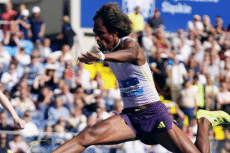 Alison dos Santos campeão nos 400m com barreiras em Budapeste.