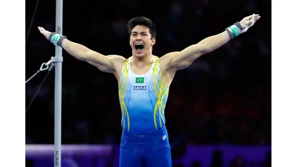 Arthur Nory conquista ouro na barra fixa pela ginástica brasileira.