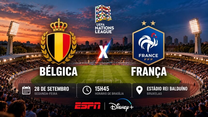 Bélgica x França pela Nations League no Estádio Rei Balduíno.