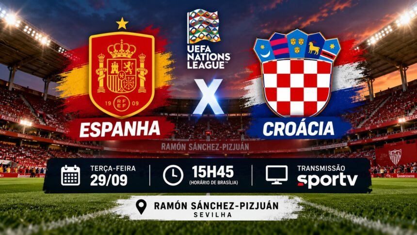Espanha x Croácia pela Nations League no Ramón Sánchez-Pizjuán.