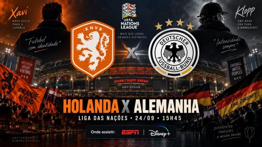 Holanda x Alemanha pela Liga das Nações em Amsterdã.