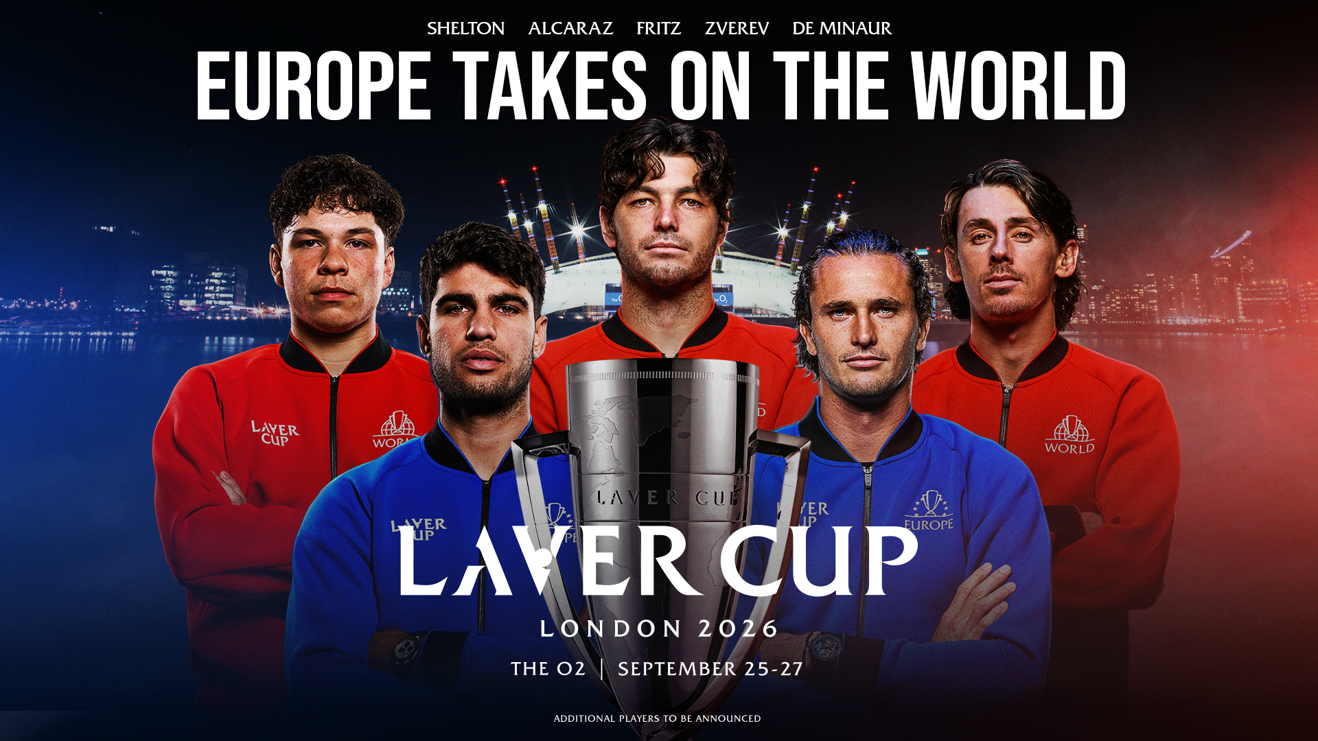 Laver Cup 2026 será disputada na O2 Arena em Londres.