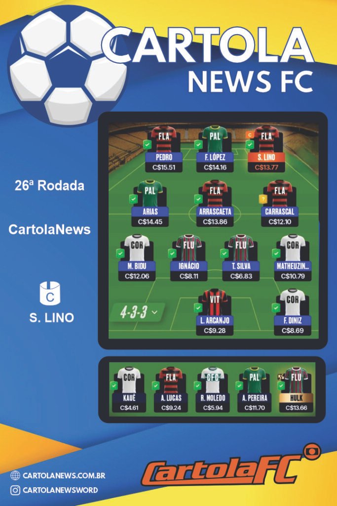 Rodada-26-Time-Principal-683x1024 Time da Rodada 26: escalação do CartolaNews mira segurança e alto potencial ofensivo