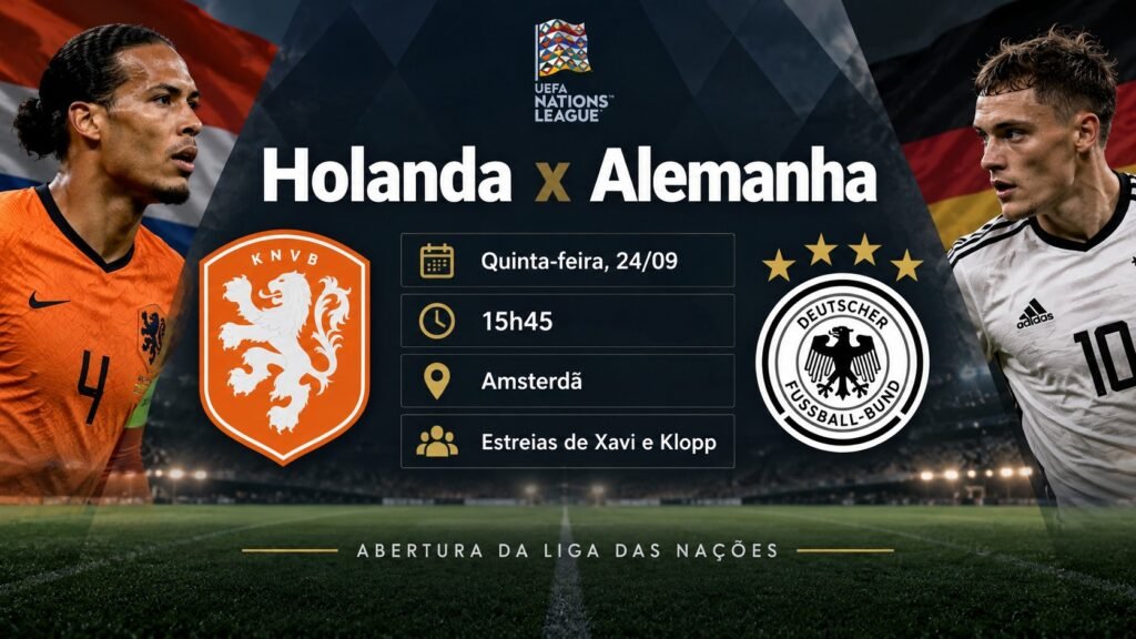 Xavi Hernández e Jürgen Klopp estreiam em Holanda x Alemanha.