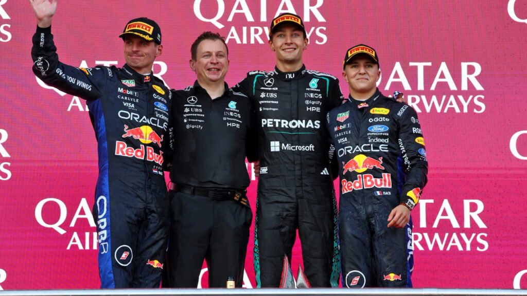 Pódio do GP do Azerbaijão 2026