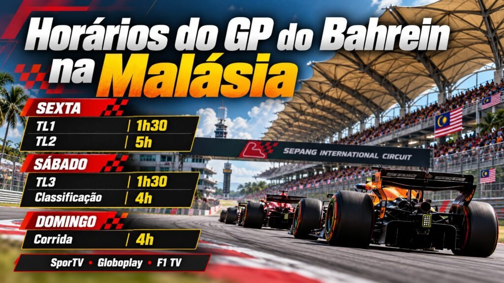 horários do GP do Bahrein na Malásia 2026 em Sepang.
