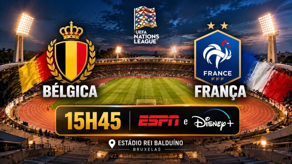 onde assistir Bélgica x França ao vivo pela Nations League