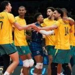 seleção brasileira masculina comemorando durante o Sul-Americano de 2026