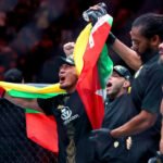 Joshua Van comemora o resultado no UFC 331