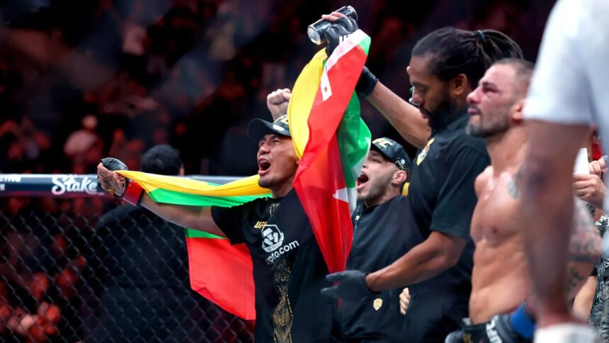 Joshua Van comemora o resultado no UFC 331