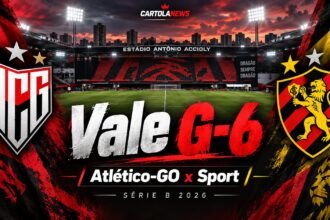 Atlético-GO x Sport pelo G-6 da Série B 2026.