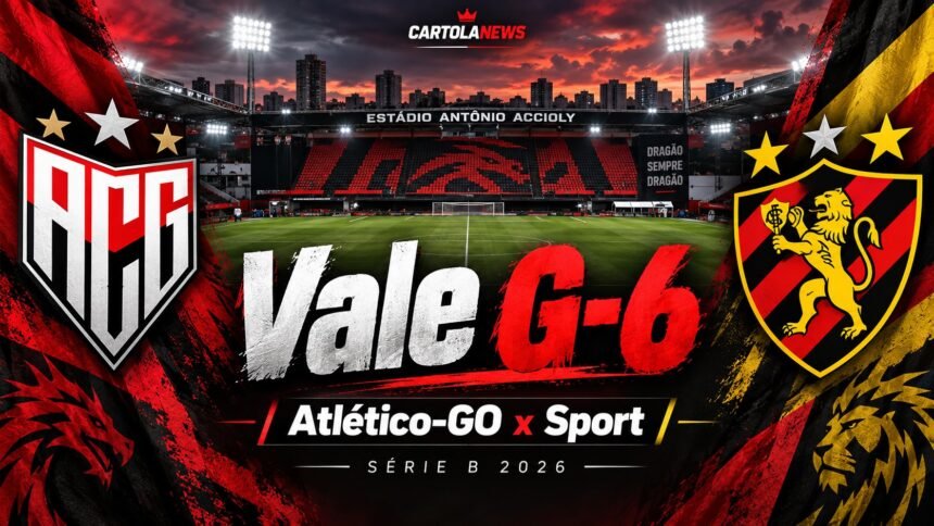 Atlético-GO x Sport pelo G-6 da Série B 2026.