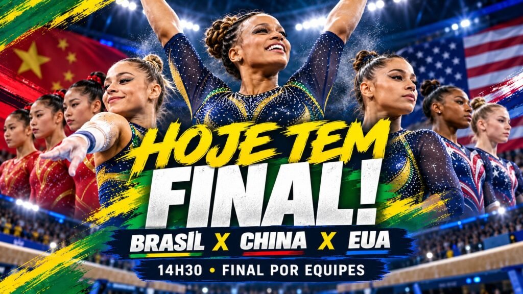 Brasil disputa final por equipes do Mundial de Ginástica Artística 2026 em Roterdã.