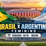 Brasil x Argentina feminino será disputado no Beira-Rio.