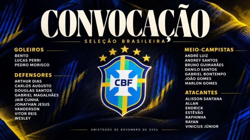 Convocação da Seleção Brasileira para amistosos contra Japão e Singapura em 2026.