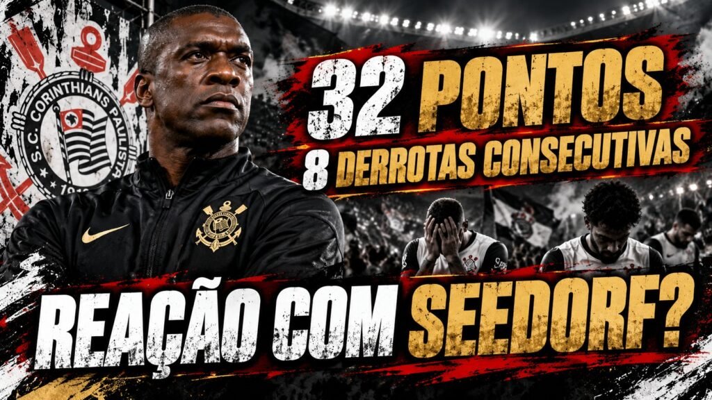 Corinthians chega a nove jogos sem vencer e permanece ameaçado pelo rebaixamento no Brasileirão 2026.