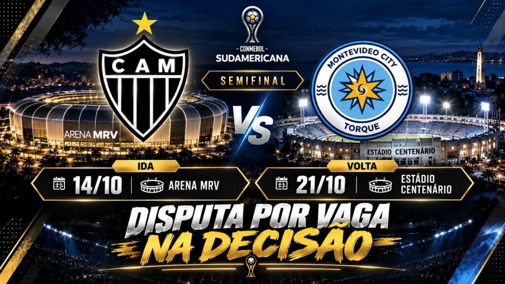 Datas dos jogos entre Atlético-MG e Montevideo City Torque pela semifinal da Sul-Americana.