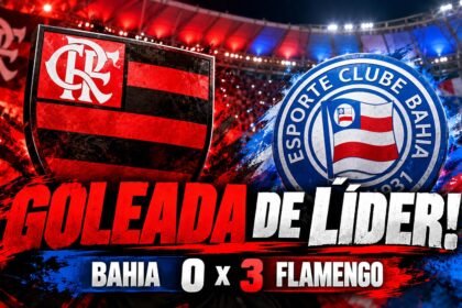 Flamengo goleia Bahia por 3 a 0 e mantém a liderança do Brasileirão 2026.