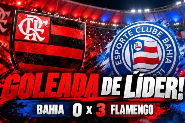 Flamengo goleia Bahia por 3 a 0 e mantém a liderança do Brasileirão 2026.