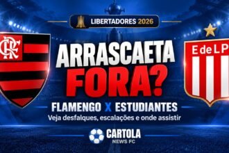 Flamengo x Estudiantes na semifinal da Libertadores 2026, com decisão marcada para o Maracanã.