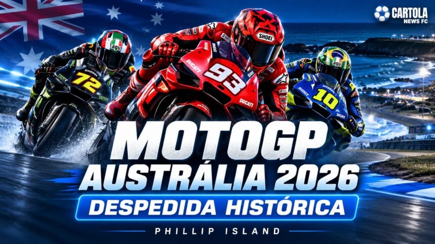 GP da Austrália de MotoGP 2026 em Phillip Island com Márquez, Bezzecchi e Diogo Moreira.
