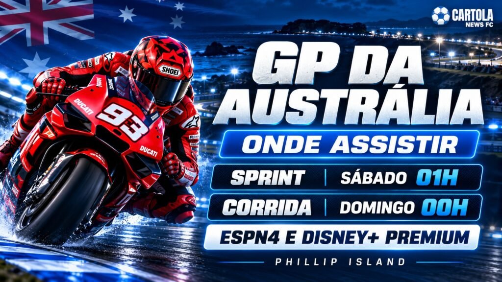 GP da Austrália de MotoGP horários da corrida Sprint e prova principal com transmissão ao vivo.