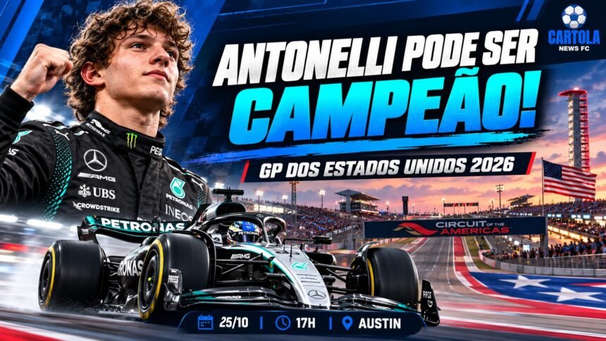 GP dos Estados Unidos 2026 pode garantir o primeiro título mundial de Kimi Antonelli na Fórmula 1.