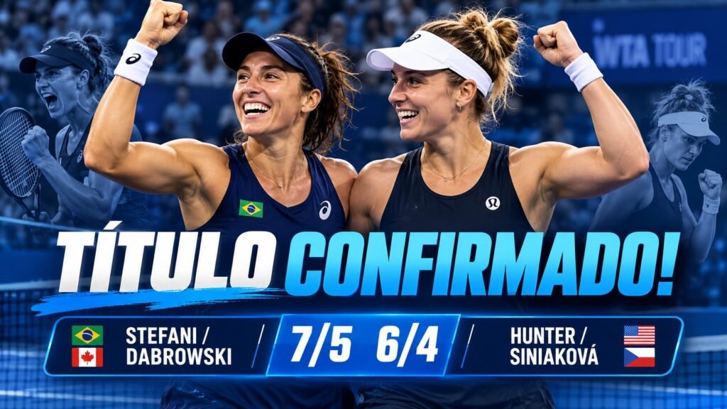 Luisa Stefani e Gabriela Dabrowski vencem a final de Wuhan por 75 e 64.
