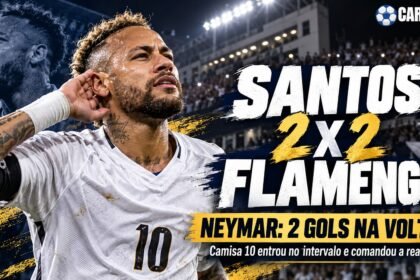 Neymar contra o Flamengo na volta pelo Santos no Brasileirão 2026.
