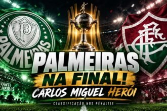 Palmeiras elimina Fluminense nos pênaltis e avança à final da Libertadores 2026 com Carlos Miguel decisivo.