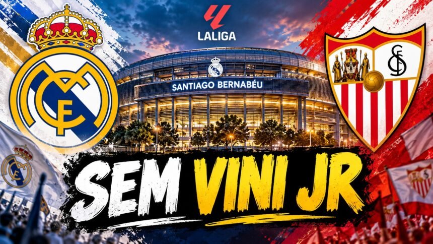 Real Madrid x Sevilla pela LaLiga sem Vini Jr.