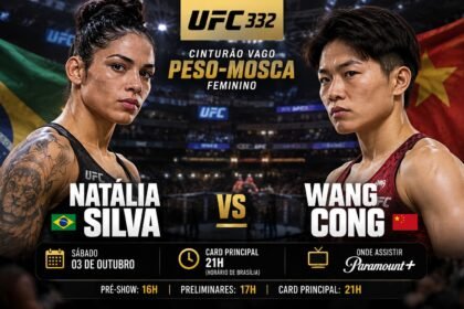 UFC 332 Natália Silva x Wang Cong pelo cinturão peso-mosca.