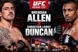 UFC Vegas 122 com Allen x Duncan em Las Vegas.