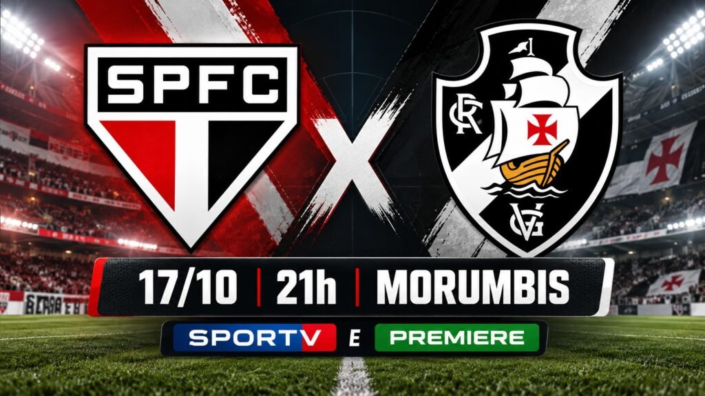 onde assistir São Paulo x Vasco ao vivo neste sábado.
